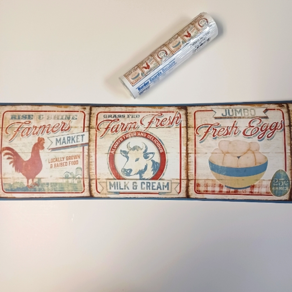 Wallpaper Border Farmers Market Vintage Signs